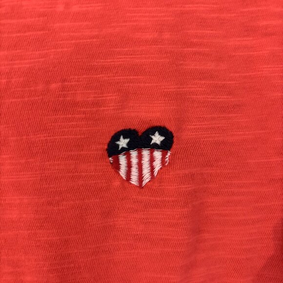 Lucky Brand Women's Cotton Heart Flag Embroidered T-Shirt Sz S NWT - Picture 7 of 8